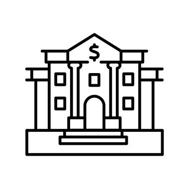 Dijital ve yazdırma projeleri için merkez bankası simgesi. Uygulamalar ve web siteleri için en az temiz simgeler. UI UX ve markalaşma için modern basit simgeler