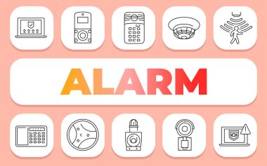 Alarm mesajı konsepti. Shablon sunum ve bilgi grafikleri için. Uygulamalar ve Web siteleri için Asgari Temiz Simgeler.