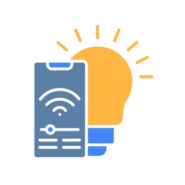 Dijital ve yazdırma projeleri için akıllı lamba rengi düz simge. Uygulamalar ve web siteleri için en az temiz simgeler. UI UX ve markalaşma için modern basit simgeler