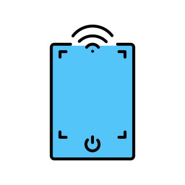 Dijital ve yazdırma projeleri için akıllı ayna siyah çizgi simgesi. Uygulamalar ve web siteleri için en az temiz simgeler. UI UX ve markalaşma için modern basit simgeler