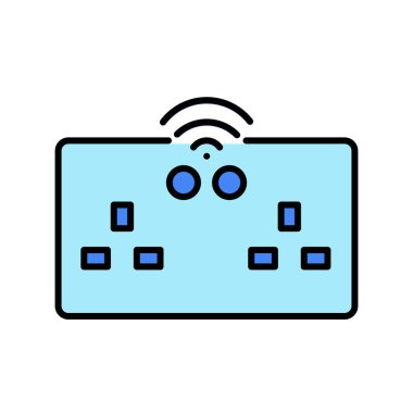 Akıllı soketler dijital ve yazdırma projeleri için siyah çizgi simgesi. Uygulamalar ve web siteleri için en az temiz simgeler. UI UX ve markalaşma için modern basit simgeler