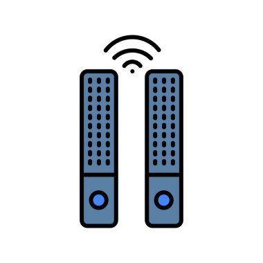 akıllı ses sistemleri dijital ve yazdırma projeleri için siyah çizgi simgesi. Uygulamalar ve web siteleri için en az temiz simgeler. UI UX ve markalaşma için modern basit simgeler