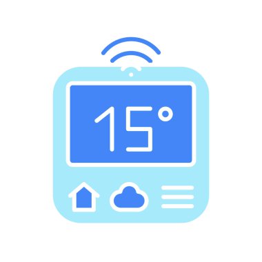 Dijital ve yazdırma projeleri için akıllı termostat siyah çizgi simgesi. Uygulamalar ve web siteleri için en az temiz simgeler. UI UX ve markalaşma için modern basit simgeler