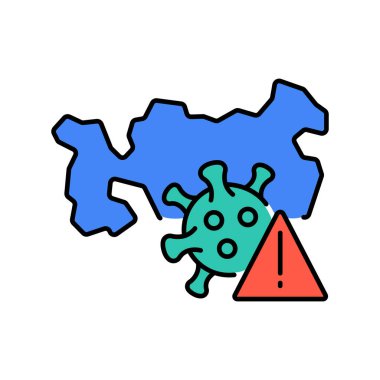 Dijital ve yazdırma projeleri için salgın erken uyarı sistemi renk çizgisi simgesi. Uygulamalar ve web siteleri için en az temiz simgeler. UI UX ve markalaşma için modern basit simgeler