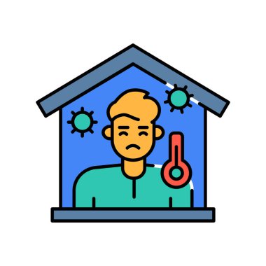 Dijital ve yazdırma projeleri için ev izolasyonu renk düz simgesi. Uygulamalar ve web siteleri için en az temiz simgeler. UI UX ve markalaşma için modern basit simgeler