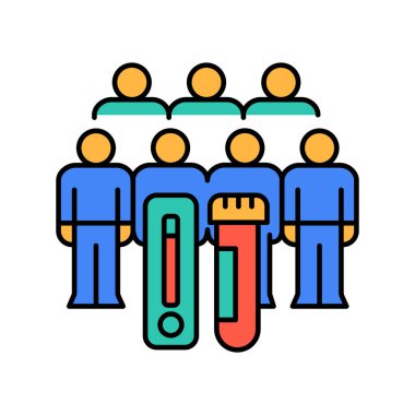 Dijital ve yazdırma projeleri için toplu virüs tarama renk çizgisi simgesi. Uygulamalar ve web siteleri için en az temiz simgeler. UI UX ve markalaşma için modern basit simgeler