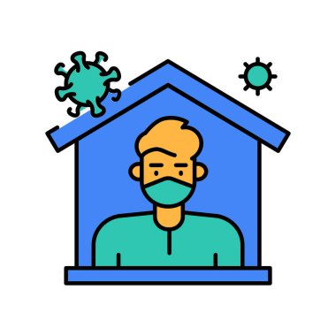 Dijital ve yazdırma projeleri için karantina renk çizgisi simgesi. Uygulamalar ve web siteleri için en az temiz simgeler. UI UX ve markalaşma için modern basit simgeler