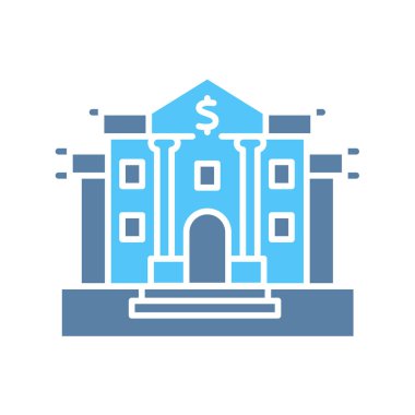Dijital ve yazdırma projeleri için merkez bankası renk düz simgesi. Uygulamalar ve web siteleri için en az temiz simgeler. UI UX ve markalaşma için modern basit simgeler
