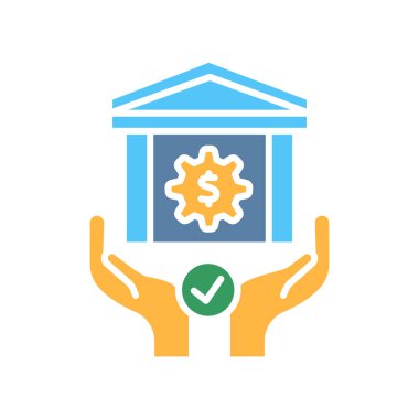 Dijital ve yazdırma projeleri için para politikası renk düz simgesi. Uygulamalar ve web siteleri için en az temiz simgeler. UI UX ve markalaşma için modern basit simgeler