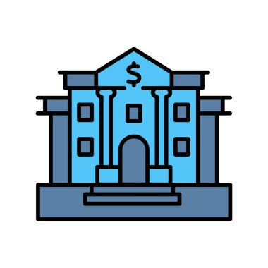 Dijital ve yazdırma projeleri için merkez bankasının renk çizgisi simgesi. Uygulamalar ve web siteleri için en az temiz simgeler. UI UX ve markalaşma için modern basit simgeler