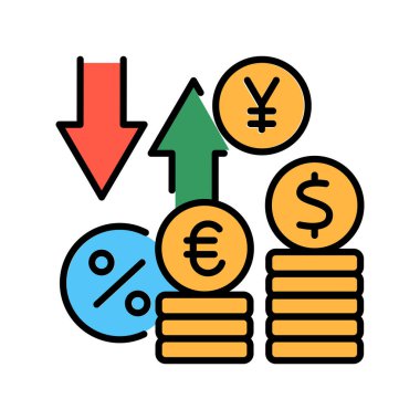 Dijital ve yazdırma projeleri için devalüasyon renk çizgisi simgesi. Uygulamalar ve web siteleri için en az temiz simgeler. UI UX ve markalaşma için modern basit simgeler