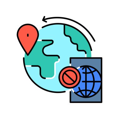 Dijital ve yazdırma projeleri için sınırdışı rengi düz simgesi. Uygulamalar ve web siteleri için en az temiz simgeler. UI UX ve markalaşma için modern basit simgeler