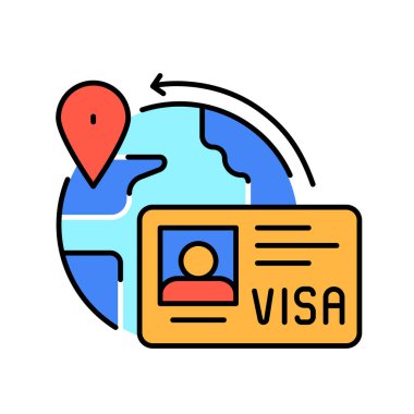 Dijital ve yazdırma projeleri için göçmenlik çizgisi simgesi. Uygulamalar ve web siteleri için en az temiz simgeler. UI UX ve markalaşma için modern basit simgeler