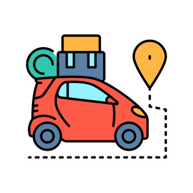 Dijital ve yazdırma projeleri için iç göç rengi düz simgesi. Uygulamalar ve web siteleri için en az temiz simgeler. UI UX ve markalaşma için modern basit simgeler