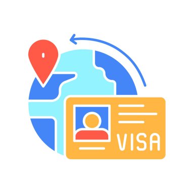 Dijital ve yazdırma projeleri için göçmenlik rengi düz simgesi. Uygulamalar ve web siteleri için en az temiz simgeler. UI UX ve markalaşma için modern basit simgeler