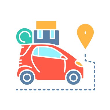 Dijital ve yazdırma projeleri için iç göç rengi düz simgesi. Uygulamalar ve web siteleri için en az temiz simgeler. UI UX ve markalaşma için modern basit simgeler
