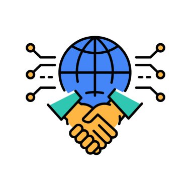 Dijital ve yazdırma projeleri için dijital ekleme renk çizgisi simgesi. Uygulamalar ve web siteleri için en az temiz simgeler. UI UX ve markalaşma için modern basit simgeler