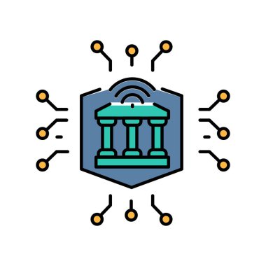 Dijital ve yazdırma projeleri için e-hükümet renk çizgisi simgesi. Uygulamalar ve web siteleri için en az temiz simgeler. UI UX ve markalaşma için modern basit simgeler