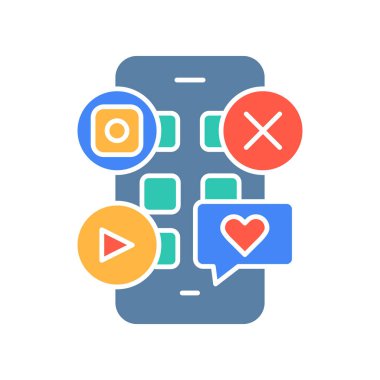 dijital platformlar dijital ve yazdırma projeleri için düz renk simgesi. Uygulamalar ve web siteleri için en az temiz simgeler. UI UX ve markalaşma için modern basit simgeler