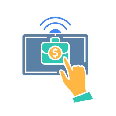 Dijital dönüşüm renk düz simgesi dijital ve yazdırma projeleri için. Uygulamalar ve web siteleri için en az temiz simgeler. UI UX ve markalaşma için modern basit simgeler