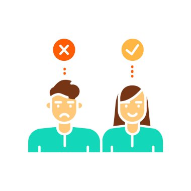Dijital ve yazdırma projeleri için sosyal dışlama renk düz simgesi. Uygulamalar ve web siteleri için en az temiz simgeler. UI UX ve markalaşma için modern basit simgeler