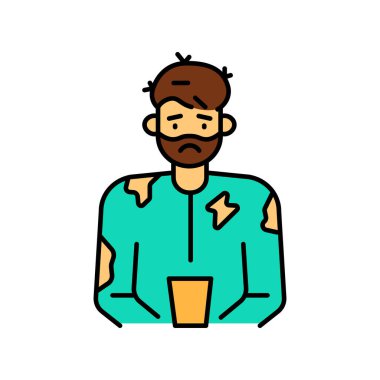 Dijital ve yazdırma projeleri için ırksal Ekonomik Uyumsuzluk renk çizgisi simgesi. Uygulamalar ve web siteleri için en az temiz simgeler. UI UX ve markalaşma için modern basit simgeler