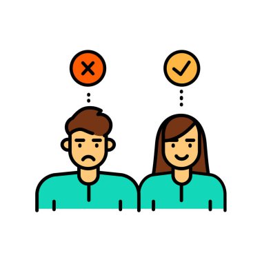 Dijital ve yazdırma projeleri için sosyal dışlama renk düz simgesi. Uygulamalar ve web siteleri için en az temiz simgeler. UI UX ve markalaşma için modern basit simgeler
