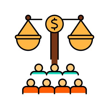 Dijital ve baskı projeleri için sosyal adalet renk çizgisi simgesi. Uygulamalar ve web siteleri için en az temiz simgeler. UI UX ve markalaşma için modern basit simgeler