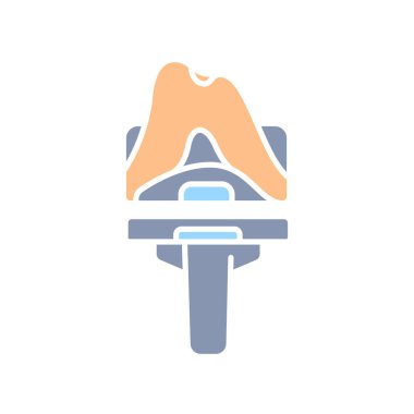 Dijital ve yazdırma projeleri için yapay diz eklemli ortopedik renk simgesi. Uygulamalar ve web siteleri için en az temiz simgeler. UI UX ve markalaşma için modern basit simgeler