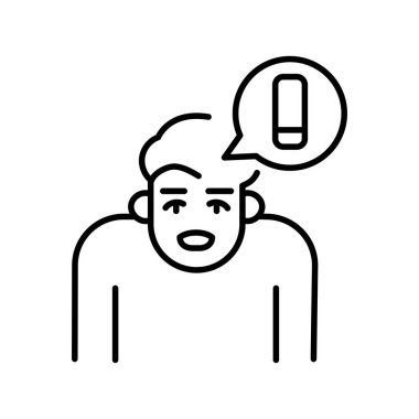 Dijital ve baskı projeleri için can sıkıntısı duygusal siyah çizgi simgesi. Uygulamalar ve web siteleri için en az temiz simgeler. UI UX ve markalaşma için modern basit simgeler