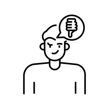 Dijital ve yazdırma projeleri için duygu simgesini küçümseme. Uygulamalar ve web siteleri için en az temiz simgeler. UI UX ve markalaşma için modern basit simgeler