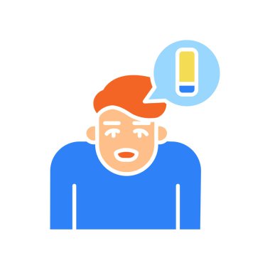 Dijital ve yazdırma projeleri için can sıkıntısı duygu rengi düz simgesi. Uygulamalar ve web siteleri için en az temiz simgeler. UI UX ve markalaşma için modern basit simgeler