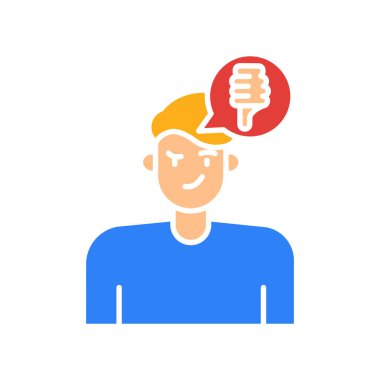 Dijital ve yazdırma projeleri için duygu renginin küçümseme simgesi. Uygulamalar ve web siteleri için en az temiz simgeler. UI UX ve markalaşma için modern basit simgeler