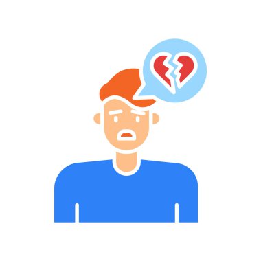 Dijital ve yazdırma projeleri için hayal kırıklığı yaratan duygu rengi düz simgesi. Uygulamalar ve web siteleri için en az temiz simgeler. UI UX ve markalaşma için modern basit simgeler