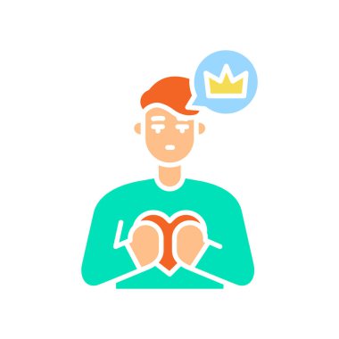 Dijital ve yazdırma projeleri için gurur verici duygu rengi düz simgesi. Uygulamalar ve web siteleri için en az temiz simgeler. UI UX ve markalaşma için modern basit simgeler