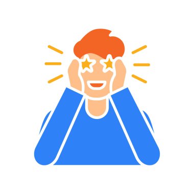 Dijital ve yazdırma projeleri için sürpriz duygu rengi düz simgesi. Uygulamalar ve web siteleri için en az temiz simgeler. UI UX ve markalaşma için modern basit simgeler