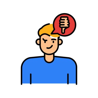 Dijital ve yazdırma projeleri için duygu simgesini küçümseme. Uygulamalar ve web siteleri için en az temiz simgeler. UI UX ve markalaşma için modern basit simgeler