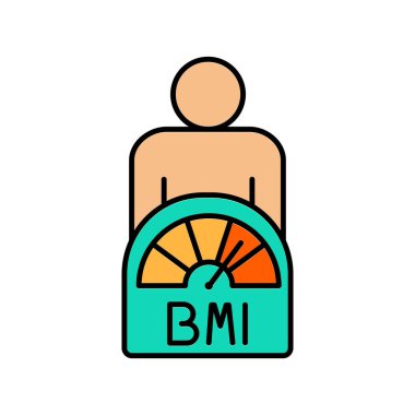 Dijital ve yazdırma projeleri için gövde kütle indeksi bmi renk çizgisi simgesi. Uygulamalar ve web siteleri için en az temiz simgeler. UI UX ve mardin için modern basit simgeler