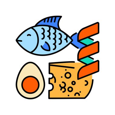 Dijital ve yazdırma projeleri için protein renk çizgisi simgesi. Uygulamalar ve web siteleri için en az temiz simgeler. UI UX ve markalaşma için modern basit simgeler