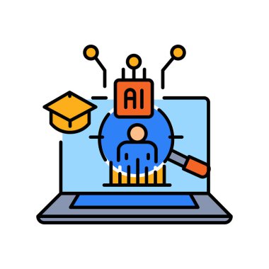 Dijital ve yazdırma projeleri için öğrenci davranışları online ders renk çizgisi simgesi. Uygulamalar ve web siteleri için en az temiz simgeler. UI UX ve markalaşma için modern basit simgeler