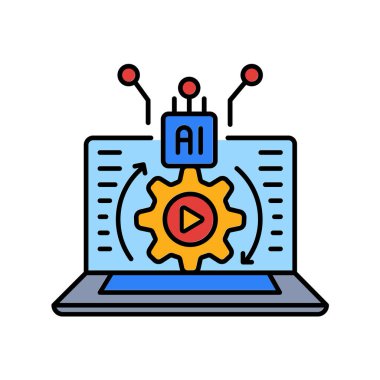 dijital ve yazdırma projeleri için otomatik öğrenme materyali renk çizgisi simgesi. Uygulamalar ve web siteleri için en az temiz simgeler. UI UX ve markalaşma için modern basit simgeler