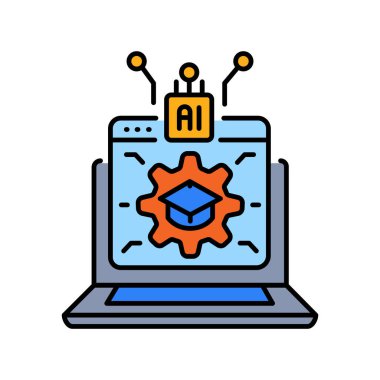 Dijital ve yazdırma projeleri için otomatik yaratılış eğitim programı düz renk simgesi. Uygulamalar ve web siteleri için en az temiz simgeler. UI UX ve markalaşma için modern basit simgeler