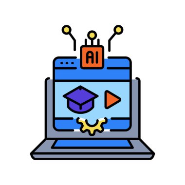 nesil eğitim videoları dijital ve yazdırma projeleri için düz simge renginde. Uygulamalar ve web siteleri için en az temiz simgeler. UI UX ve markalaşma için modern basit simgeler