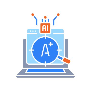 Dijital ve yazdırma projeleri için otomatik derecelendirme atamaları düz renk simgesi. Uygulamalar ve web siteleri için en az temiz simgeler. UI UX ve markalaşma için modern basit simgeler