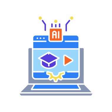 nesil eğitim videoları dijital ve yazdırma projeleri için düz simge renginde. Uygulamalar ve web siteleri için en az temiz simgeler. UI UX ve markalaşma için modern basit simgeler