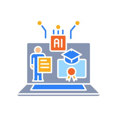 Kişiselleştirilmiş öğrenim öğrencileri dijital ve yazdırma projeleri için düz simge boyuyorlar. Uygulamalar ve web siteleri için en az temiz simgeler. UI UX ve markalaşma için modern basit simgeler
