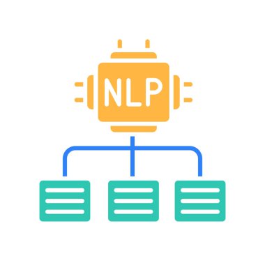 Dijital ve yazdırma projeleri için NLP renk düz simgesi. Uygulamalar ve web siteleri için en az temiz simgeler. UI UX ve markalaşma için modern basit simgeler