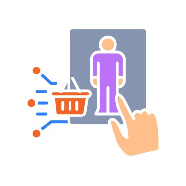 Müşteri davranışları analizi dijital ve yazdırma projeleri için düz renk simgesi. Uygulamalar ve web siteleri için en az temiz simgeler. UI UX ve markalaşma için modern basit simgeler