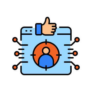 Dijital ve yazdırma projeleri için ürün öneri renk çizgisi simgesi. Uygulamalar ve web siteleri için en az temiz simgeler. UI UX ve markalaşma için modern basit simgeler