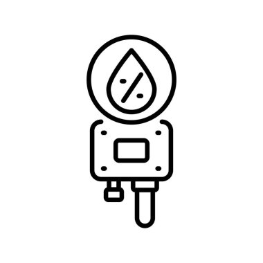 Dijital ve yazdırma projeleri için nem sensörü siyah çizgi simgesi. Uygulamalar ve web siteleri için en az temiz simgeler. UI UX ve markalaşma için modern basit simgeler